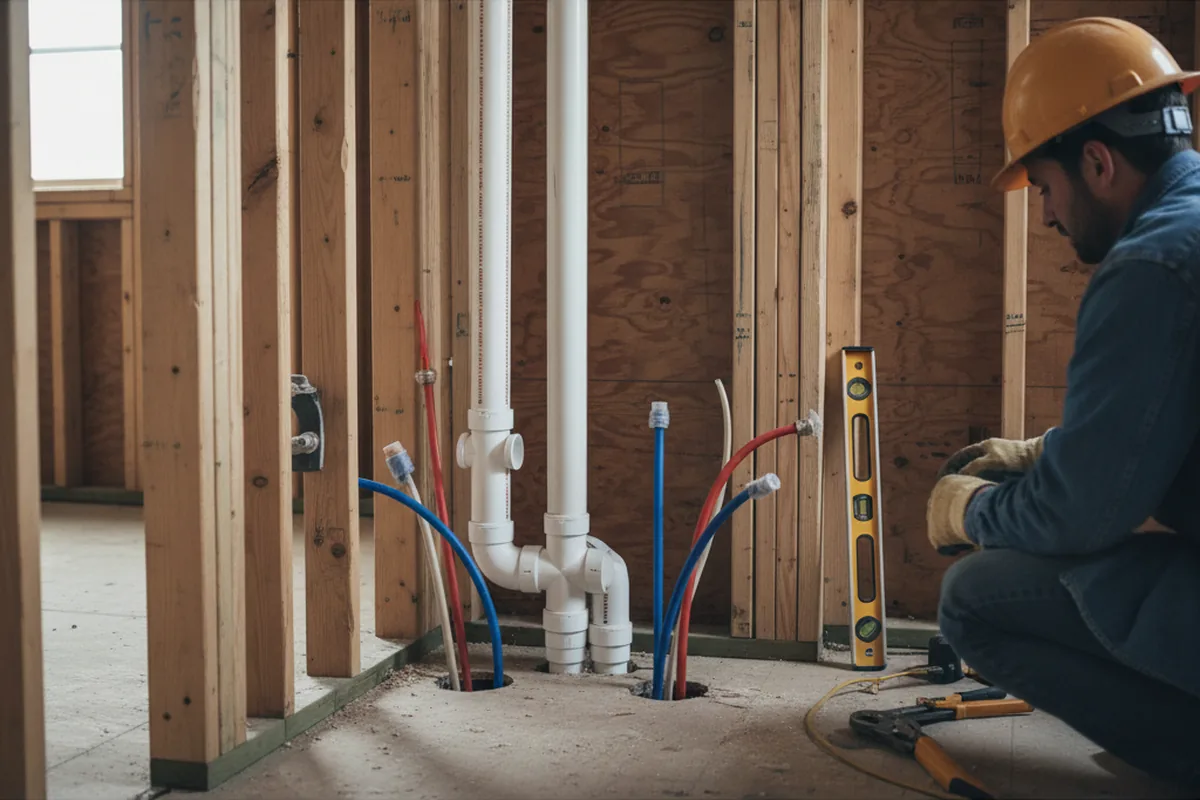 Drain and supply rough-in during Toilet Repair and Installation in Leupp